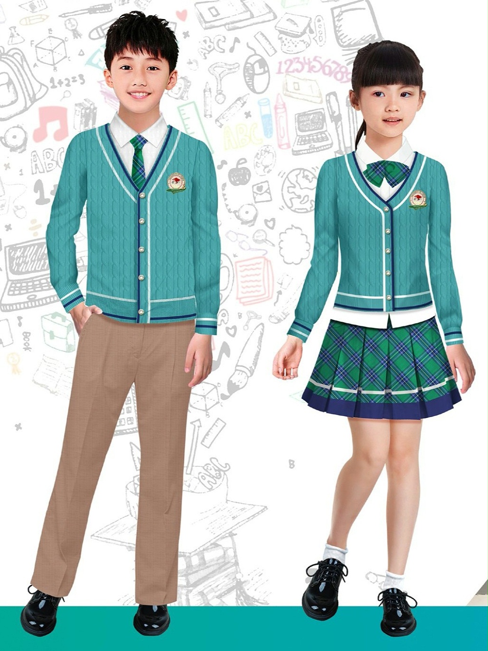 4款春秋季中小學生校服 外國語學校校服 公立私立學校校服